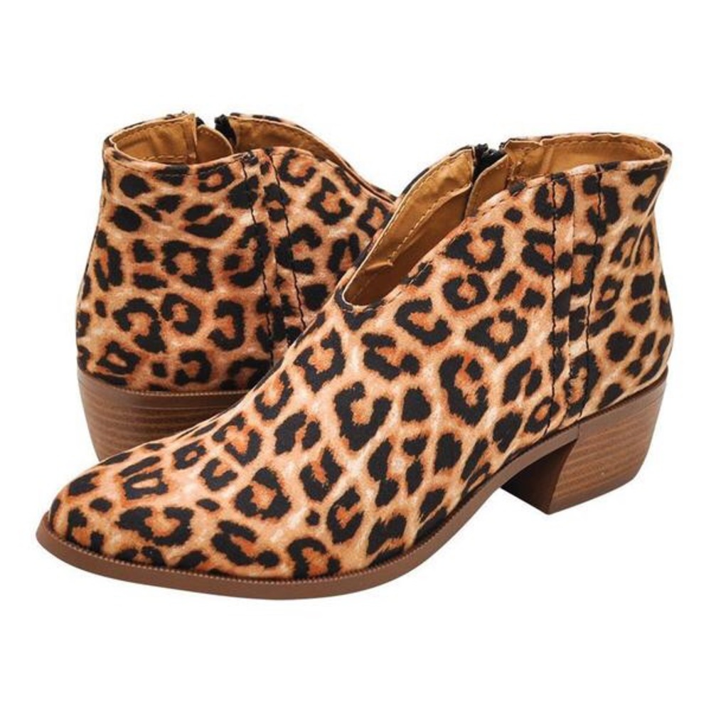 Qupid Leopard Print Booties